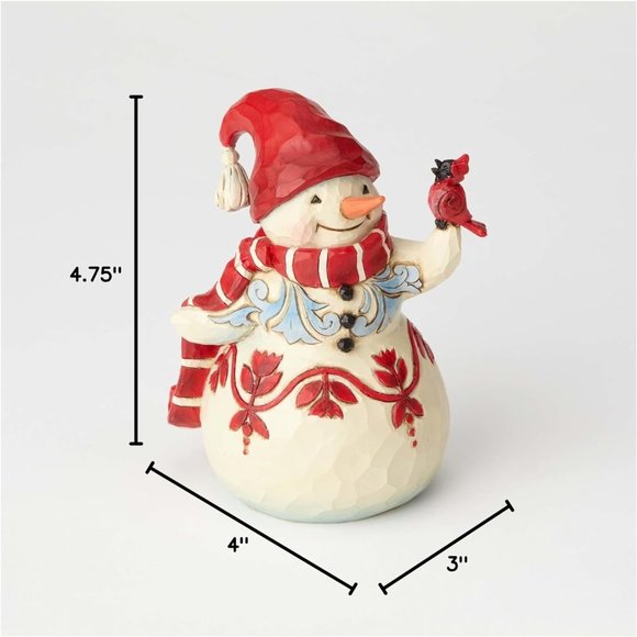 Jim Shore Heartwood Creek Snowman Holding a Cardinal Pint-Sized Figurine, NIB - Picture 4 of 4